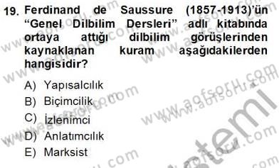Yeni Türk Edebiyatına Giriş 2 Dersi 2014 - 2015 Yılı (Vize) Ara Sınav Soruları 19. Soru