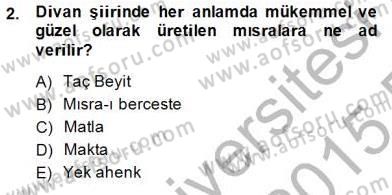 Yeni Türk Edebiyatına Giriş 2 Dersi 2014 - 2015 Yılı (Vize) Ara Sınav Soruları 2. Soru