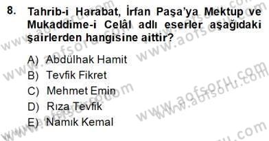 Yeni Türk Edebiyatına Giriş 2 Dersi 2014 - 2015 Yılı (Vize) Ara Sınav Soruları 8. Soru