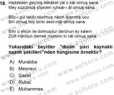 Yeni Türk Edebiyatına Giriş 2 Dersi 2015 - 2016 Yılı (Vize) Ara Sınav Soruları 18. Soru