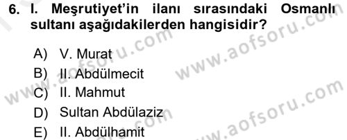 Yeni Türk Edebiyatına Giriş 2 Dersi 2017 - 2018 Yılı (Final) Dönem Sonu Sınav Soruları 6. Soru