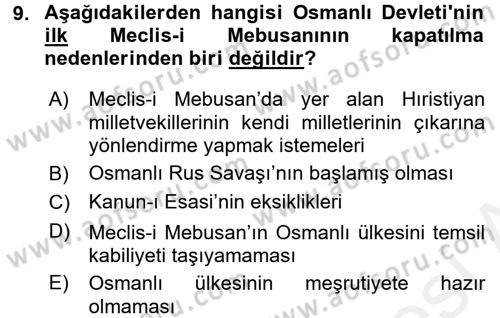 Yeni Türk Edebiyatına Giriş 2 Dersi 2017 - 2018 Yılı (Final) Dönem Sonu Sınav Soruları 9. Soru