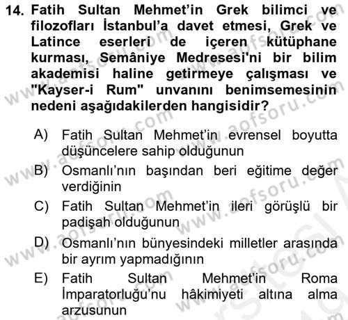 Yeni Türk Edebiyatına Giriş 2 Dersi 2018 - 2019 Yılı (Final) Dönem Sonu Sınav Soruları 14. Soru