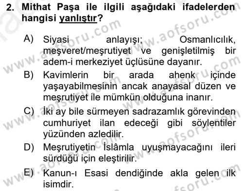 Yeni Türk Edebiyatına Giriş 2 Dersi 2018 - 2019 Yılı (Final) Dönem Sonu Sınav Soruları 2. Soru