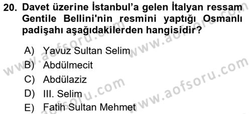 Yeni Türk Edebiyatına Giriş 2 Dersi 2018 - 2019 Yılı (Final) Dönem Sonu Sınav Soruları 20. Soru