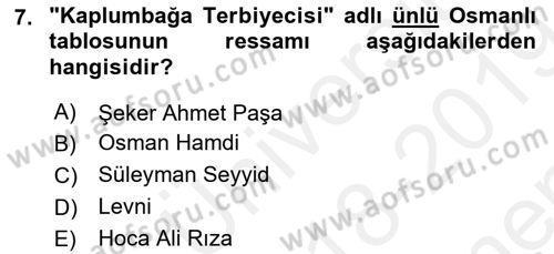 Yeni Türk Edebiyatına Giriş 2 Dersi 2018 - 2019 Yılı (Final) Dönem Sonu Sınav Soruları 7. Soru