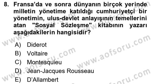 Yeni Türk Edebiyatına Giriş 2 Dersi 2018 - 2019 Yılı (Final) Dönem Sonu Sınav Soruları 8. Soru