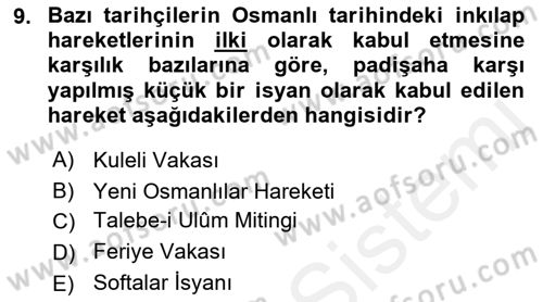 Yeni Türk Edebiyatına Giriş 2 Dersi 2018 - 2019 Yılı (Final) Dönem Sonu Sınav Soruları 9. Soru