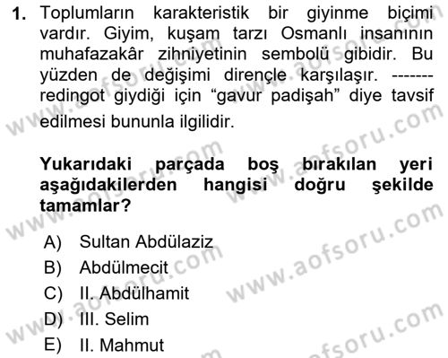 Yeni Türk Edebiyatına Giriş 2 Dersi 2018 - 2019 Yılı Yaz Okulu Sınav Soruları 1. Soru
