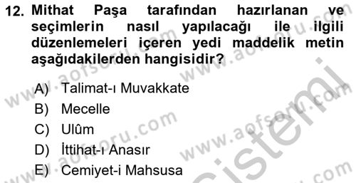 Yeni Türk Edebiyatına Giriş 2 Dersi 2018 - 2019 Yılı Yaz Okulu Sınav Soruları 12. Soru
