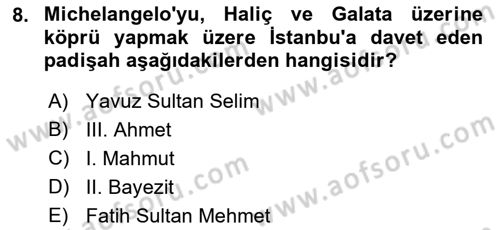 Yeni Türk Edebiyatına Giriş 2 Dersi 2018 - 2019 Yılı Yaz Okulu Sınav Soruları 8. Soru