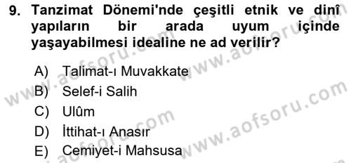 Yeni Türk Edebiyatına Giriş 2 Dersi 2018 - 2019 Yılı Yaz Okulu Sınav Soruları 9. Soru