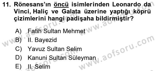 Yeni Türk Edebiyatına Giriş 2 Dersi 2020 - 2021 Yılı Yaz Okulu Sınav Soruları 11. Soru