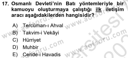 Yeni Türk Edebiyatına Giriş 2 Dersi 2020 - 2021 Yılı Yaz Okulu Sınav Soruları 17. Soru