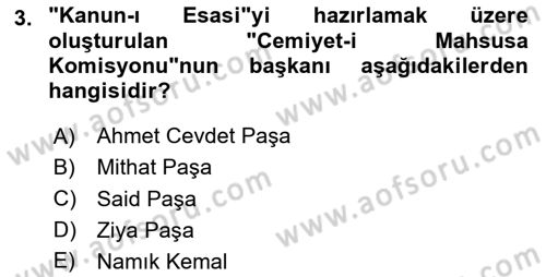 Yeni Türk Edebiyatına Giriş 2 Dersi 2020 - 2021 Yılı Yaz Okulu Sınav Soruları 3. Soru