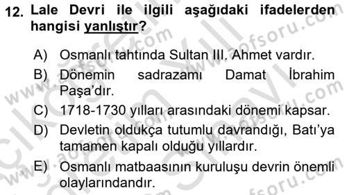 Yeni Türk Edebiyatına Giriş 2 Dersi 2021 - 2022 Yılı (Vize) Ara Sınav Soruları 12. Soru