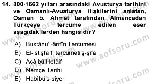 Yeni Türk Edebiyatına Giriş 2 Dersi 2021 - 2022 Yılı (Vize) Ara Sınav Soruları 14. Soru