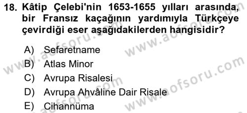 Yeni Türk Edebiyatına Giriş 2 Dersi 2021 - 2022 Yılı (Vize) Ara Sınav Soruları 18. Soru