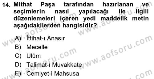 Yeni Türk Edebiyatına Giriş 2 Dersi 2021 - 2022 Yılı (Final) Dönem Sonu Sınav Soruları 14. Soru