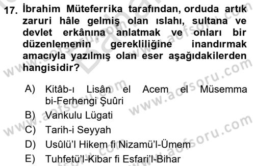Yeni Türk Edebiyatına Giriş 2 Dersi 2021 - 2022 Yılı (Final) Dönem Sonu Sınav Soruları 17. Soru