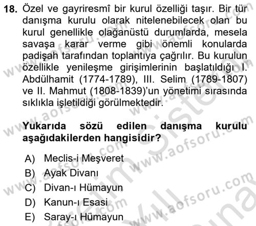 Yeni Türk Edebiyatına Giriş 2 Dersi 2021 - 2022 Yılı (Final) Dönem Sonu Sınav Soruları 18. Soru