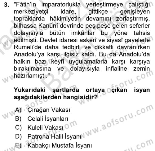 Yeni Türk Edebiyatına Giriş 2 Dersi 2021 - 2022 Yılı (Final) Dönem Sonu Sınav Soruları 3. Soru