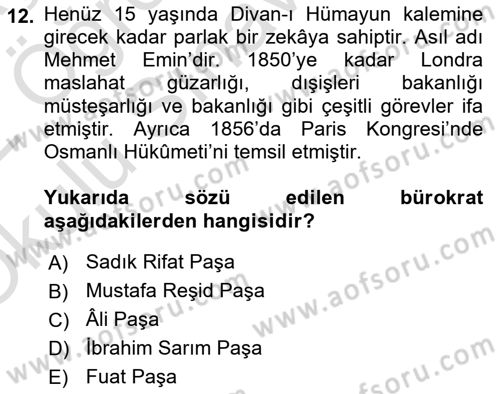 Yeni Türk Edebiyatına Giriş 2 Dersi 2021 - 2022 Yılı Yaz Okulu Sınav Soruları 12. Soru