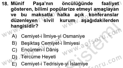 Yeni Türk Edebiyatına Giriş 2 Dersi 2021 - 2022 Yılı Yaz Okulu Sınav Soruları 18. Soru