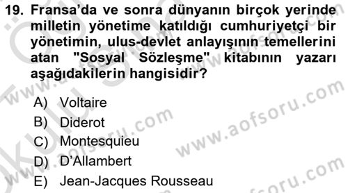 Yeni Türk Edebiyatına Giriş 2 Dersi 2021 - 2022 Yılı Yaz Okulu Sınav Soruları 19. Soru