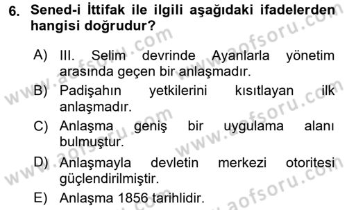 Yeni Türk Edebiyatına Giriş 2 Dersi 2021 - 2022 Yılı Yaz Okulu Sınav Soruları 6. Soru