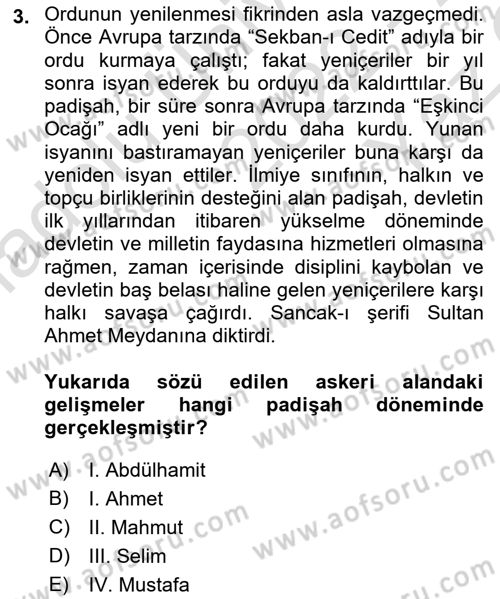 Yeni Türk Edebiyatına Giriş 2 Dersi 2022 - 2023 Yılı Yaz Okulu Sınav Soruları 3. Soru