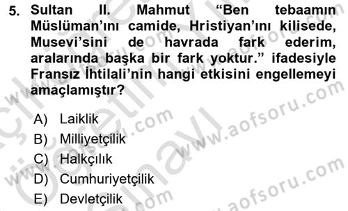 Yeni Türk Edebiyatına Giriş 2 Dersi 2022 - 2023 Yılı Yaz Okulu Sınav Soruları 5. Soru
