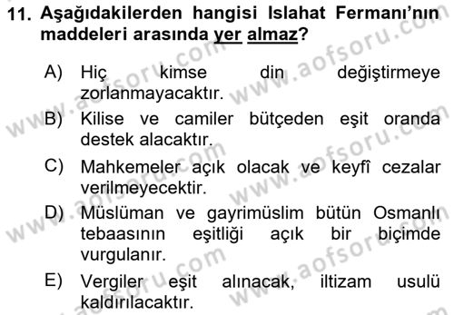 Yeni Türk Edebiyatına Giriş 2 Dersi 2023 - 2024 Yılı (Vize) Ara Sınav Soruları 11. Soru