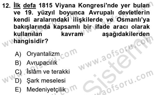 Yeni Türk Edebiyatına Giriş 2 Dersi 2023 - 2024 Yılı (Vize) Ara Sınav Soruları 12. Soru