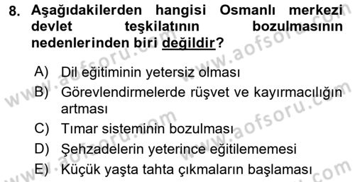Yeni Türk Edebiyatına Giriş 2 Dersi 2023 - 2024 Yılı (Vize) Ara Sınav Soruları 8. Soru
