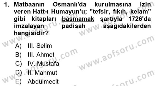 Yeni Türk Edebiyatına Giriş 2 Dersi 2023 - 2024 Yılı (Final) Dönem Sonu Sınav Soruları 1. Soru