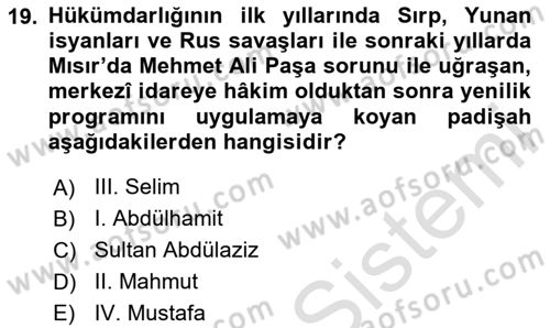 Yeni Türk Edebiyatına Giriş 2 Dersi 2023 - 2024 Yılı (Final) Dönem Sonu Sınav Soruları 19. Soru