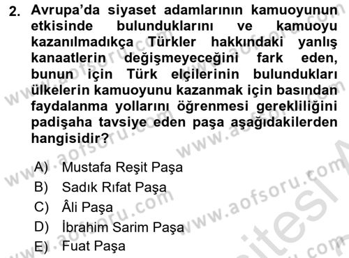 Yeni Türk Edebiyatına Giriş 2 Dersi 2023 - 2024 Yılı (Final) Dönem Sonu Sınav Soruları 2. Soru