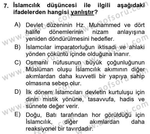 Yeni Türk Edebiyatına Giriş 2 Dersi 2023 - 2024 Yılı (Final) Dönem Sonu Sınav Soruları 7. Soru