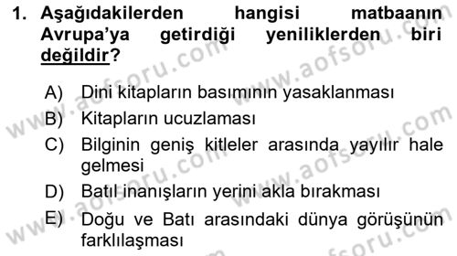 Yeni Türk Edebiyatına Giriş 2 Dersi 2023 - 2024 Yılı Yaz Okulu Sınav Soruları 1. Soru