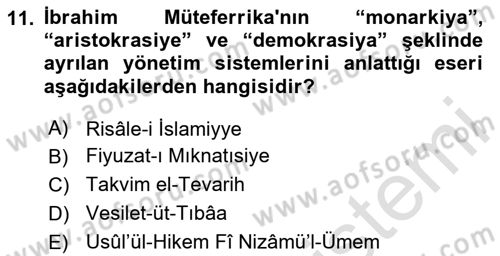 Yeni Türk Edebiyatına Giriş 2 Dersi 2023 - 2024 Yılı Yaz Okulu Sınav Soruları 11. Soru