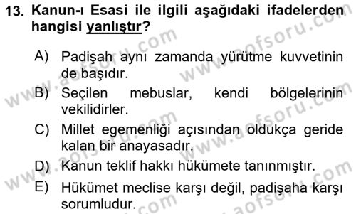 Yeni Türk Edebiyatına Giriş 2 Dersi 2023 - 2024 Yılı Yaz Okulu Sınav Soruları 13. Soru