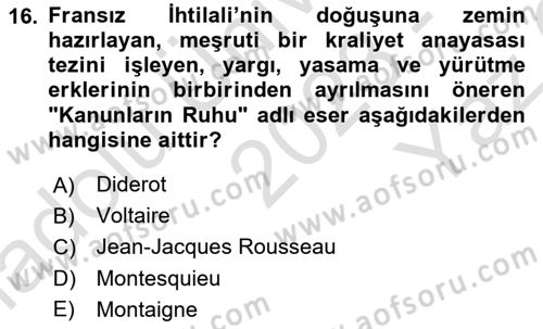 Yeni Türk Edebiyatına Giriş 2 Dersi 2023 - 2024 Yılı Yaz Okulu Sınav Soruları 16. Soru