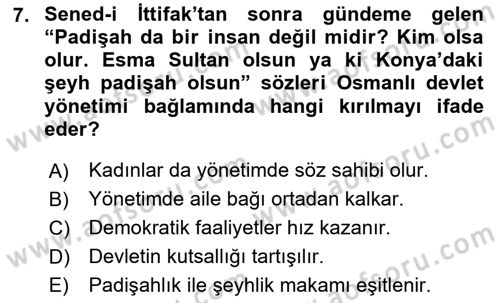 Yeni Türk Edebiyatına Giriş 2 Dersi 2023 - 2024 Yılı Yaz Okulu Sınav Soruları 7. Soru
