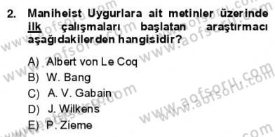 VIII-XIII. Yüzyıllar Türk Edebiyatı Dersi 2012 - 2013 Yılı (Vize) Ara Sınav Soruları 2. Soru