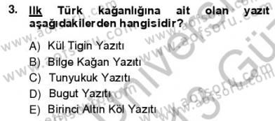 VIII-XIII. Yüzyıllar Türk Edebiyatı Dersi 2012 - 2013 Yılı (Vize) Ara Sınav Soruları 3. Soru