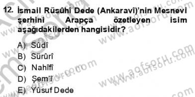 VIII-XIII. Yüzyıllar Türk Edebiyatı Dersi 2013 - 2014 Yılı (Final) Dönem Sonu Sınavı 12. Soru