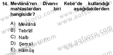 VIII-XIII. Yüzyıllar Türk Edebiyatı Dersi 2013 - 2014 Yılı (Final) Dönem Sonu Sınavı 14. Soru