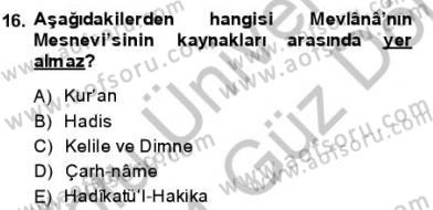 VIII-XIII. Yüzyıllar Türk Edebiyatı Dersi 2013 - 2014 Yılı (Final) Dönem Sonu Sınavı 16. Soru