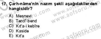 VIII-XIII. Yüzyıllar Türk Edebiyatı Dersi 2013 - 2014 Yılı (Final) Dönem Sonu Sınavı 17. Soru
